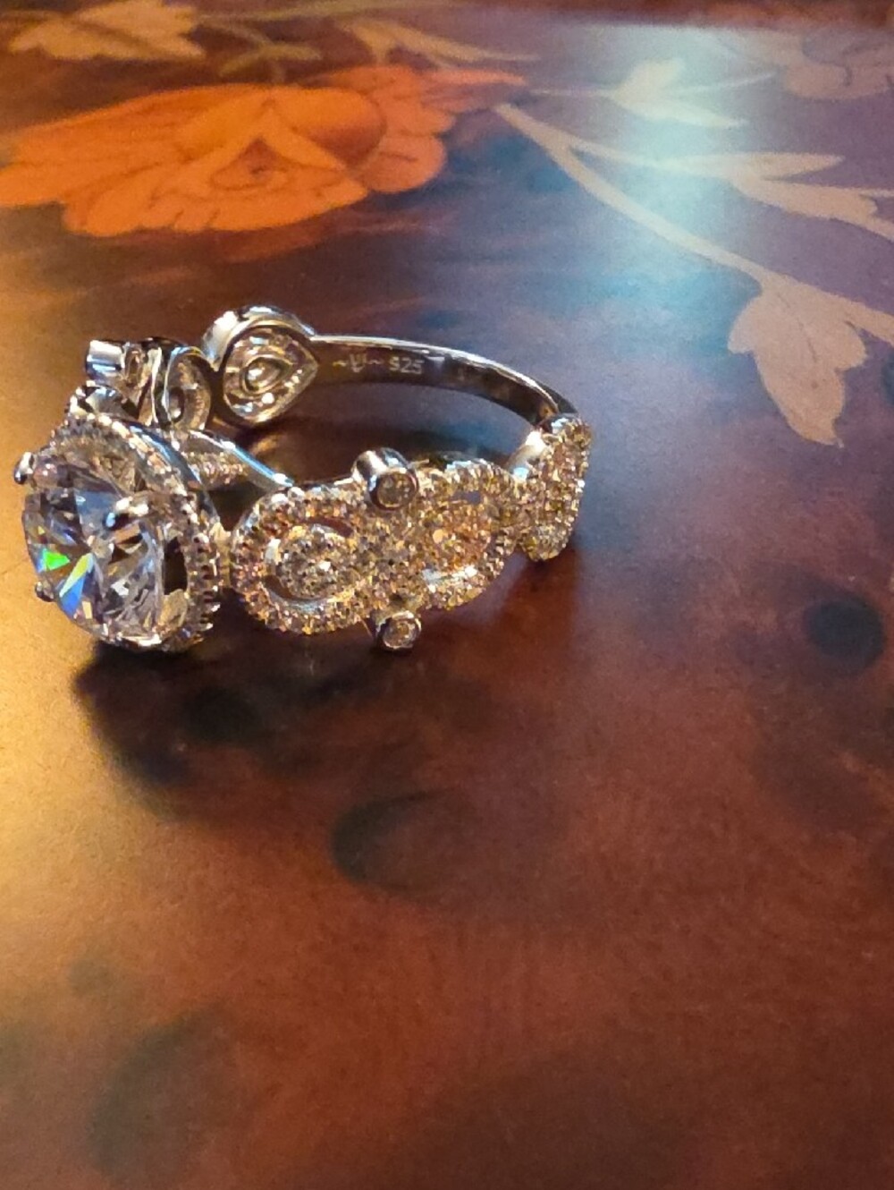 Bella Luce Rhodium Over Silver Eterno Rose Ring Size 10